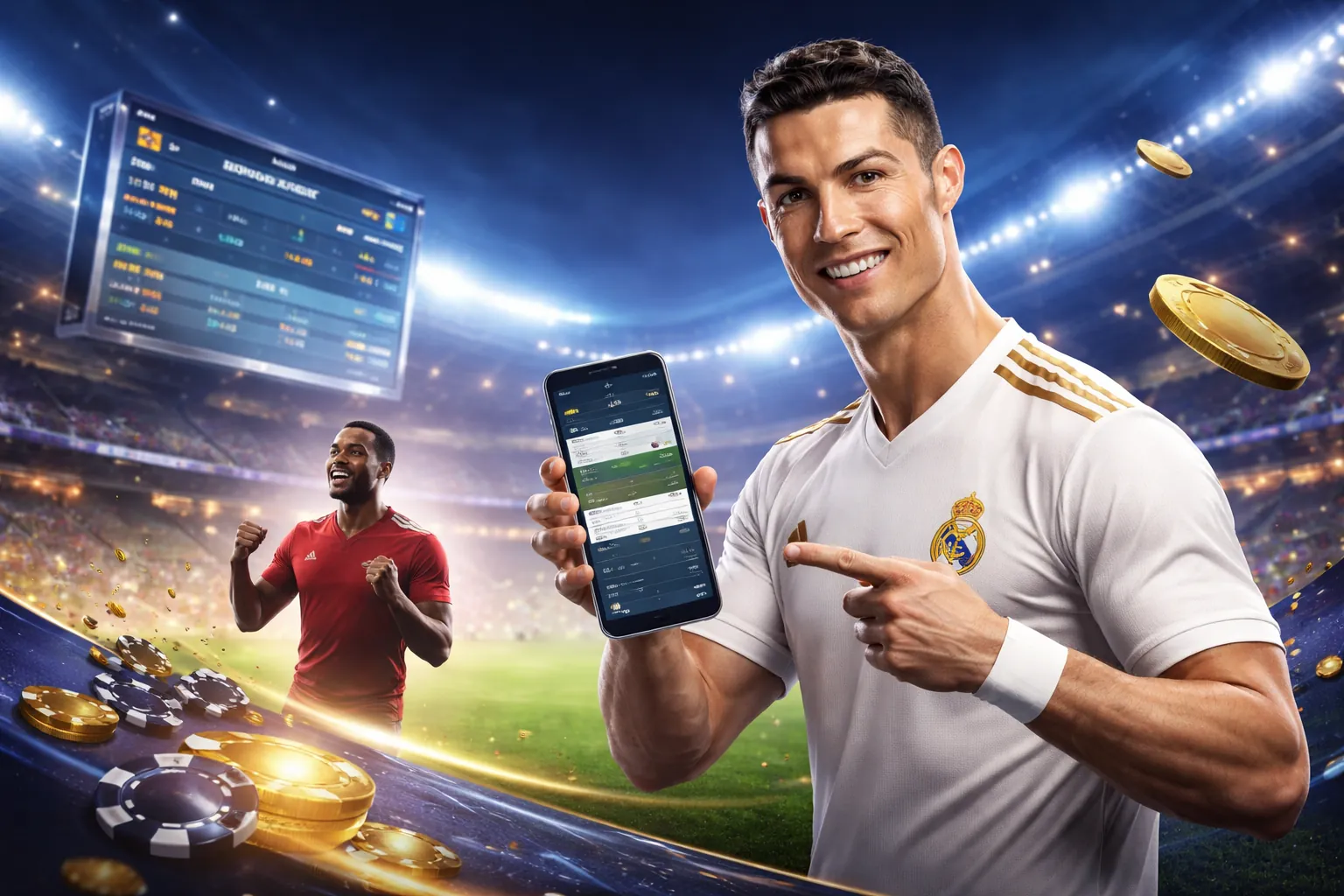 Hình ảnh nền 1xbet 2026 với các môn thể thao và sòng bạc trực tuyến